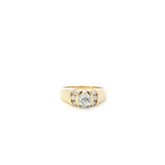 14K Yellow Gold Diamond Womens Ring - 0.65ct