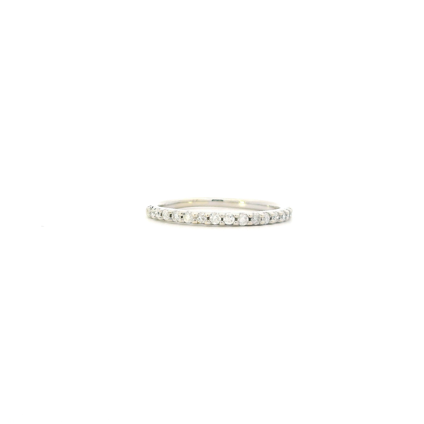 14K White Gold Diamond Womens Band - 0.12ct