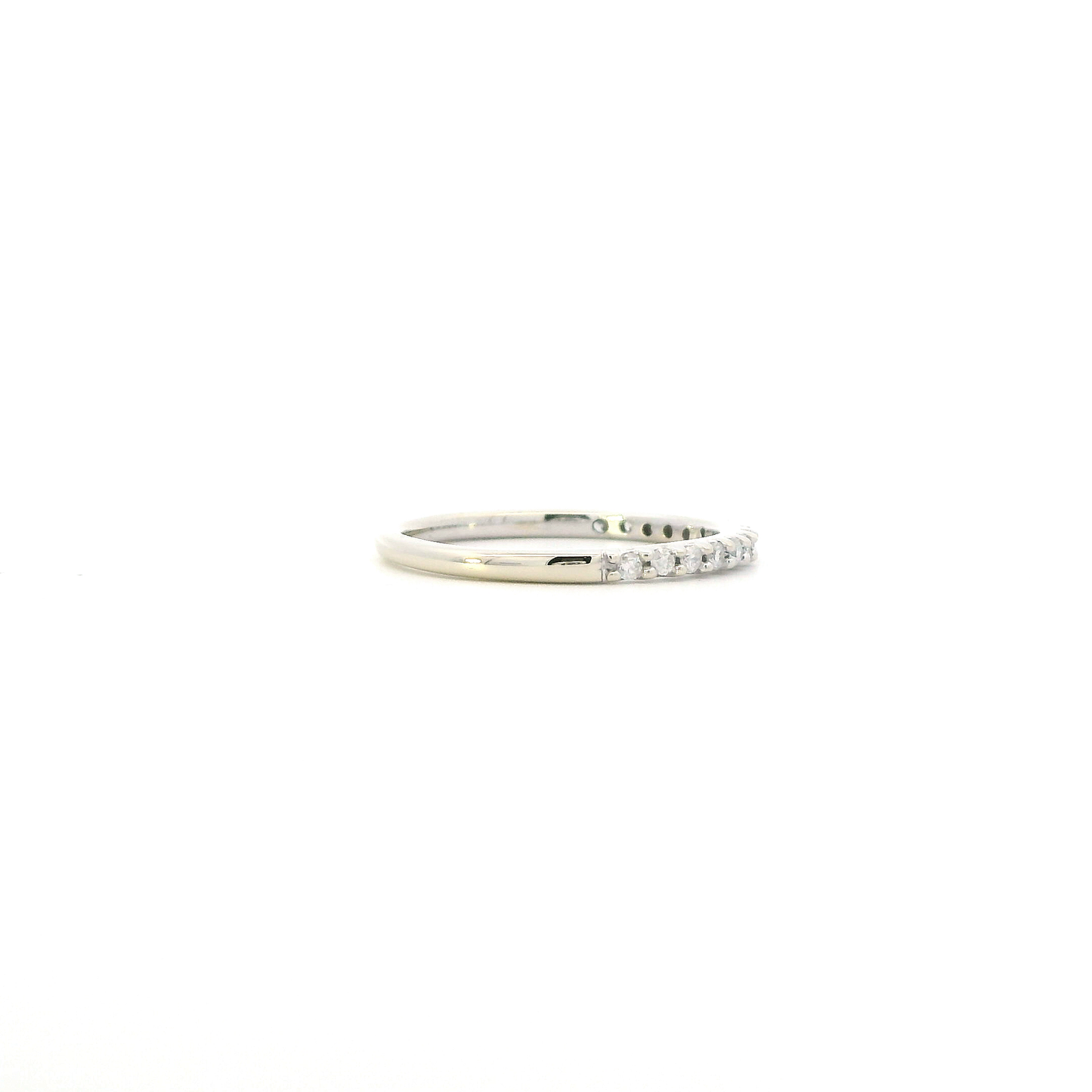 14K White Gold Diamond Womens Band - 0.12ct