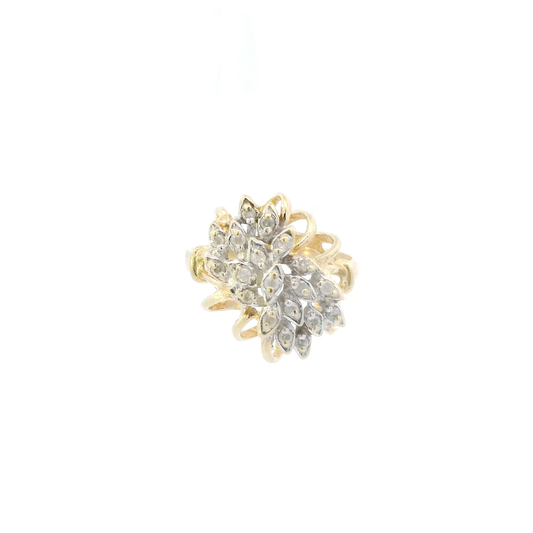14K Yellow & White Gold Diamond Ring - 0.05ct
