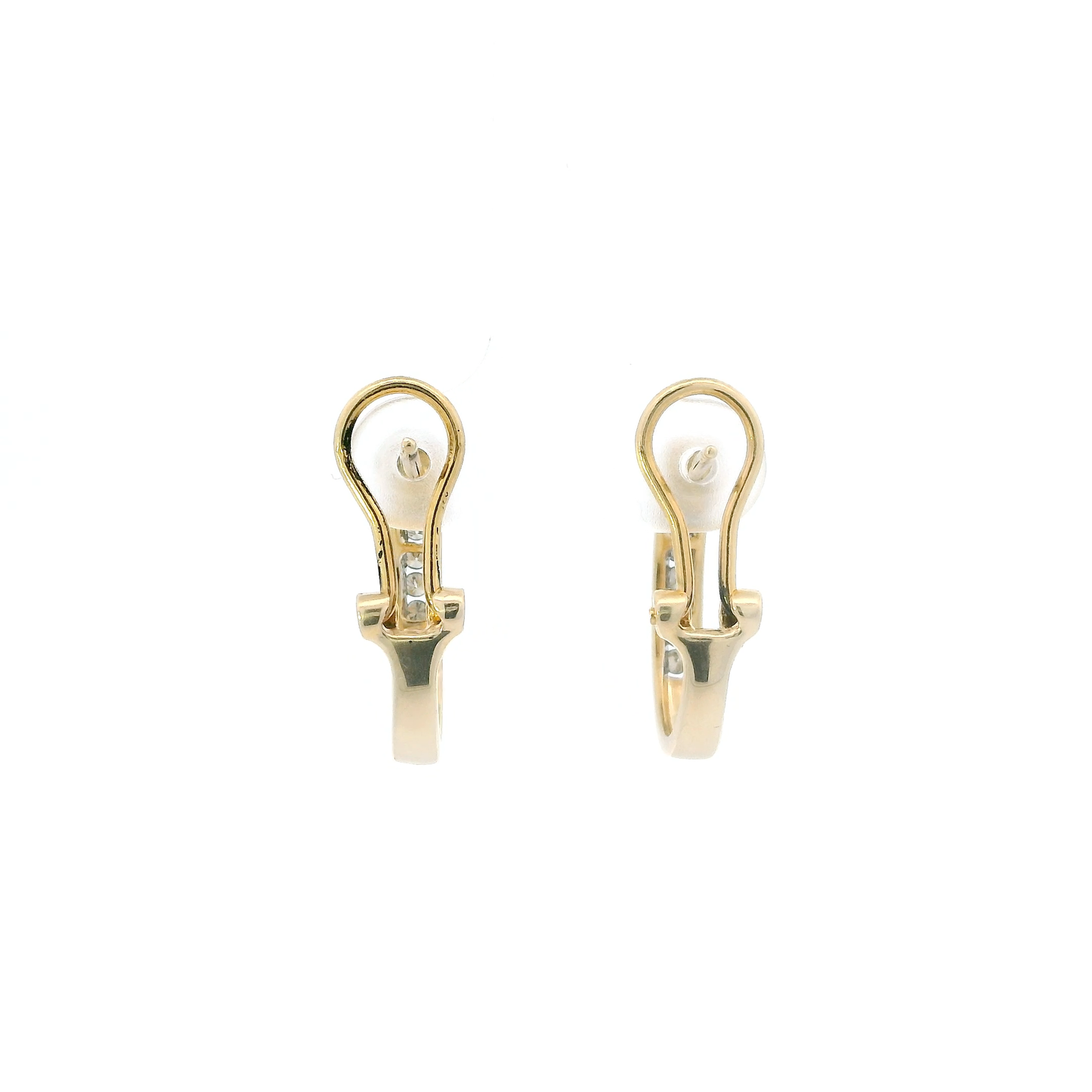 14K Yellow Gold Diamond Lever Back Earrings -0.18ct