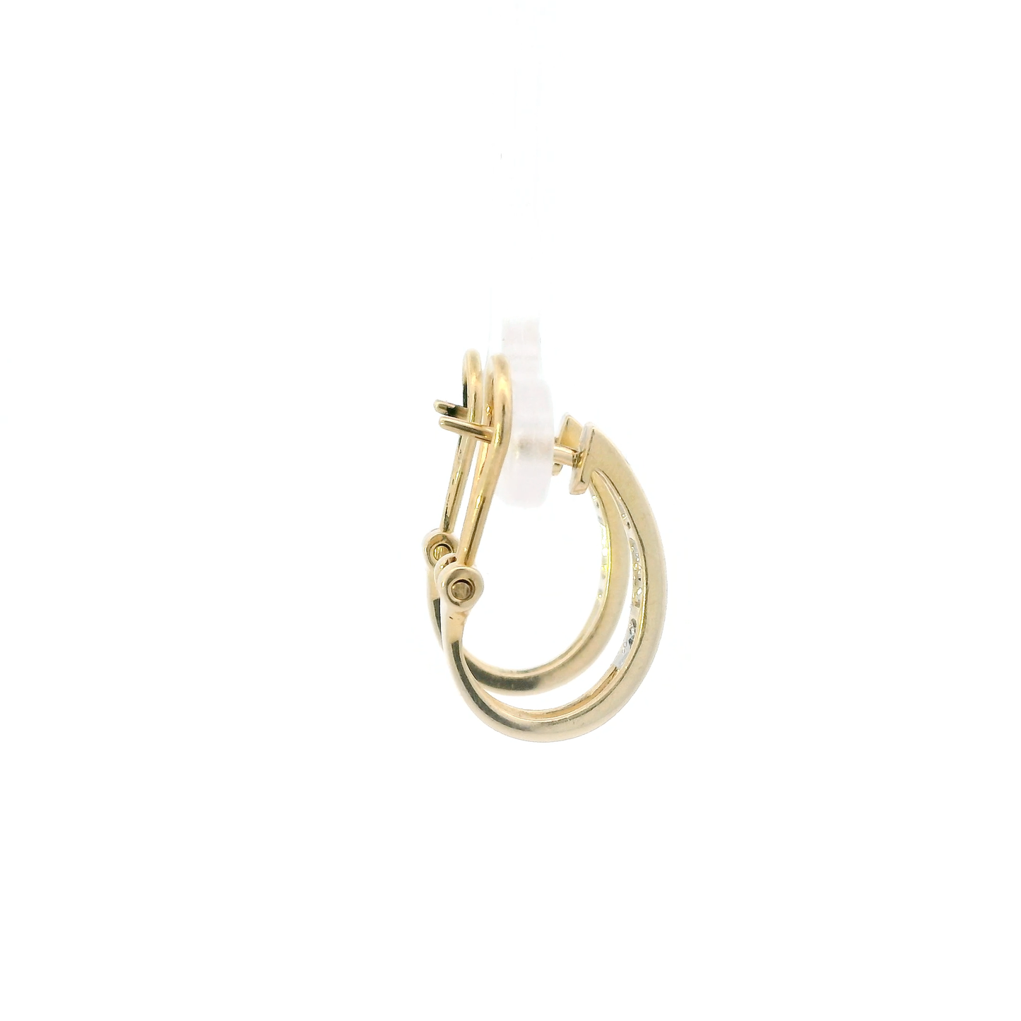 14K Yellow Gold Diamond Lever Back Earrings -0.18ct