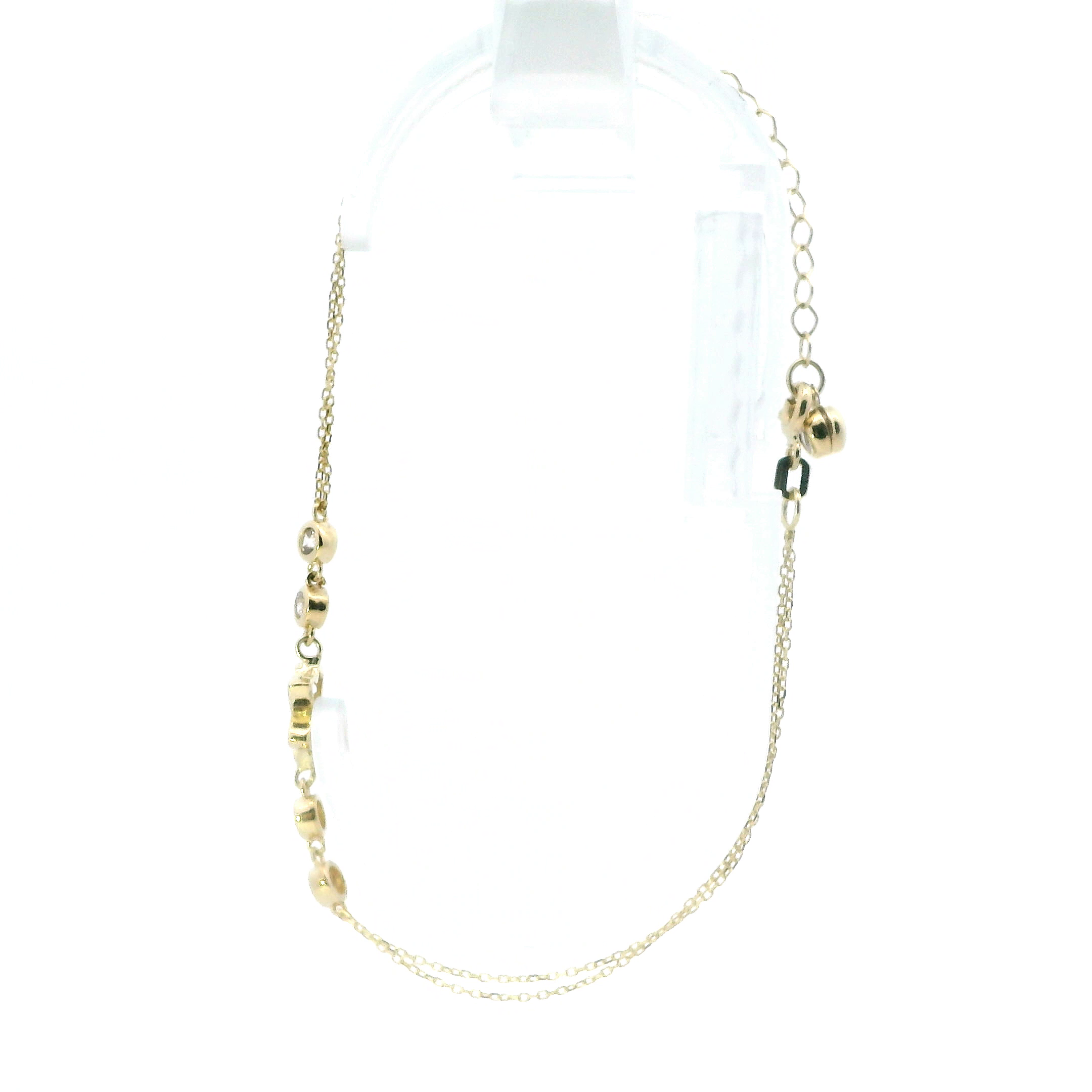 10K Yellow Gold Butterfly Cable Link CZ Bracelet