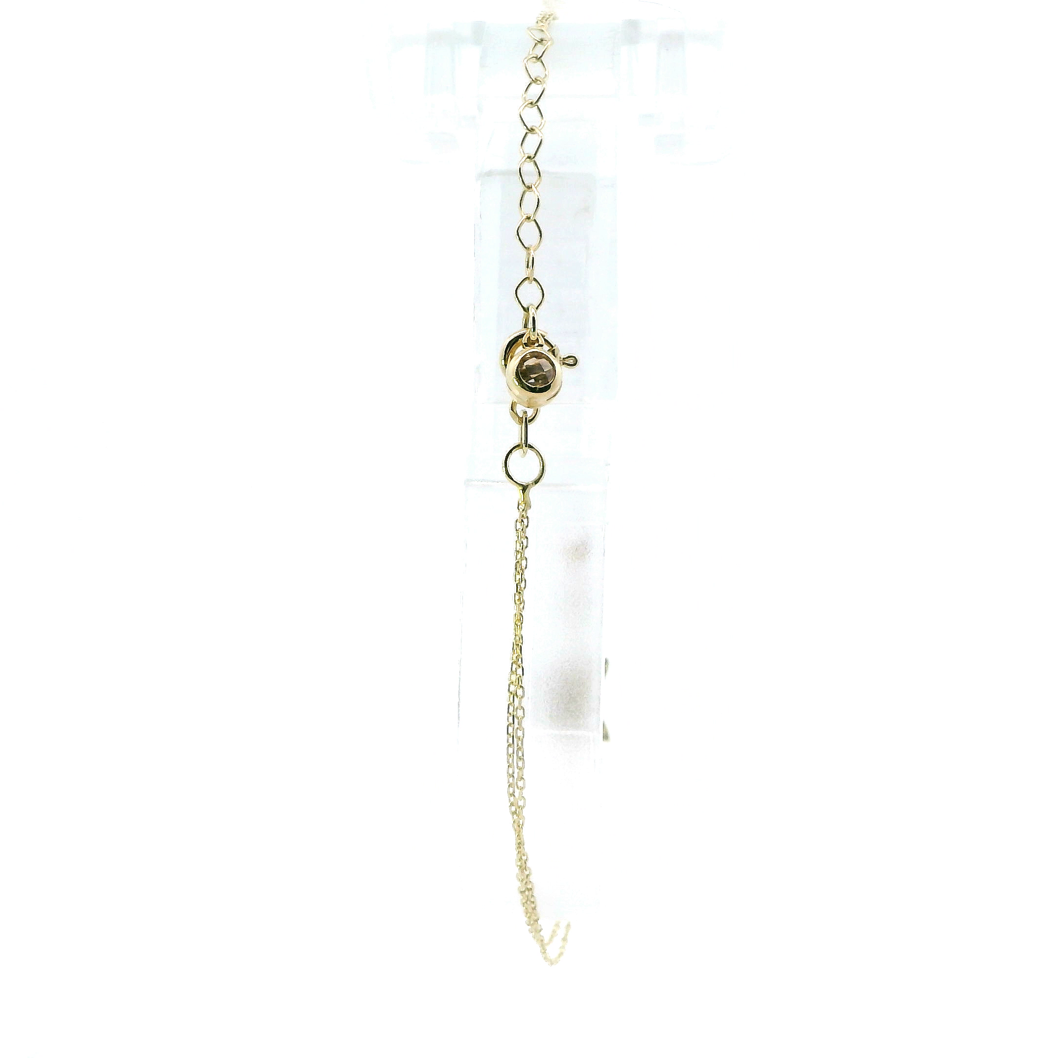 10K Yellow Gold Butterfly Cable Link CZ Bracelet