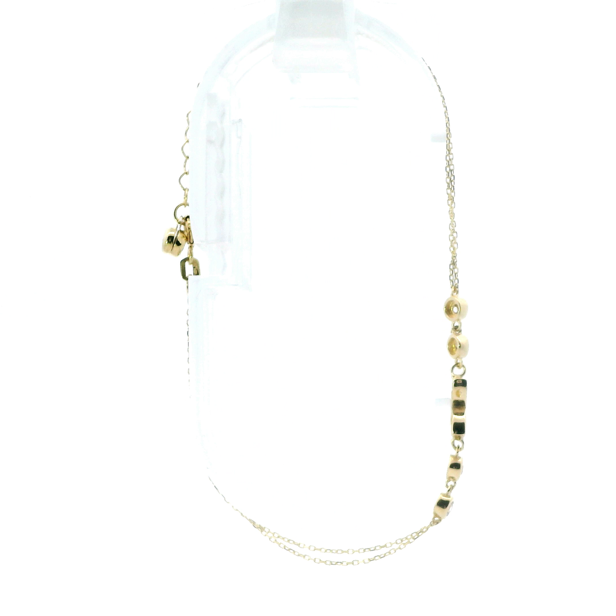 10K Yellow Gold Butterfly Cable Link CZ Bracelet
