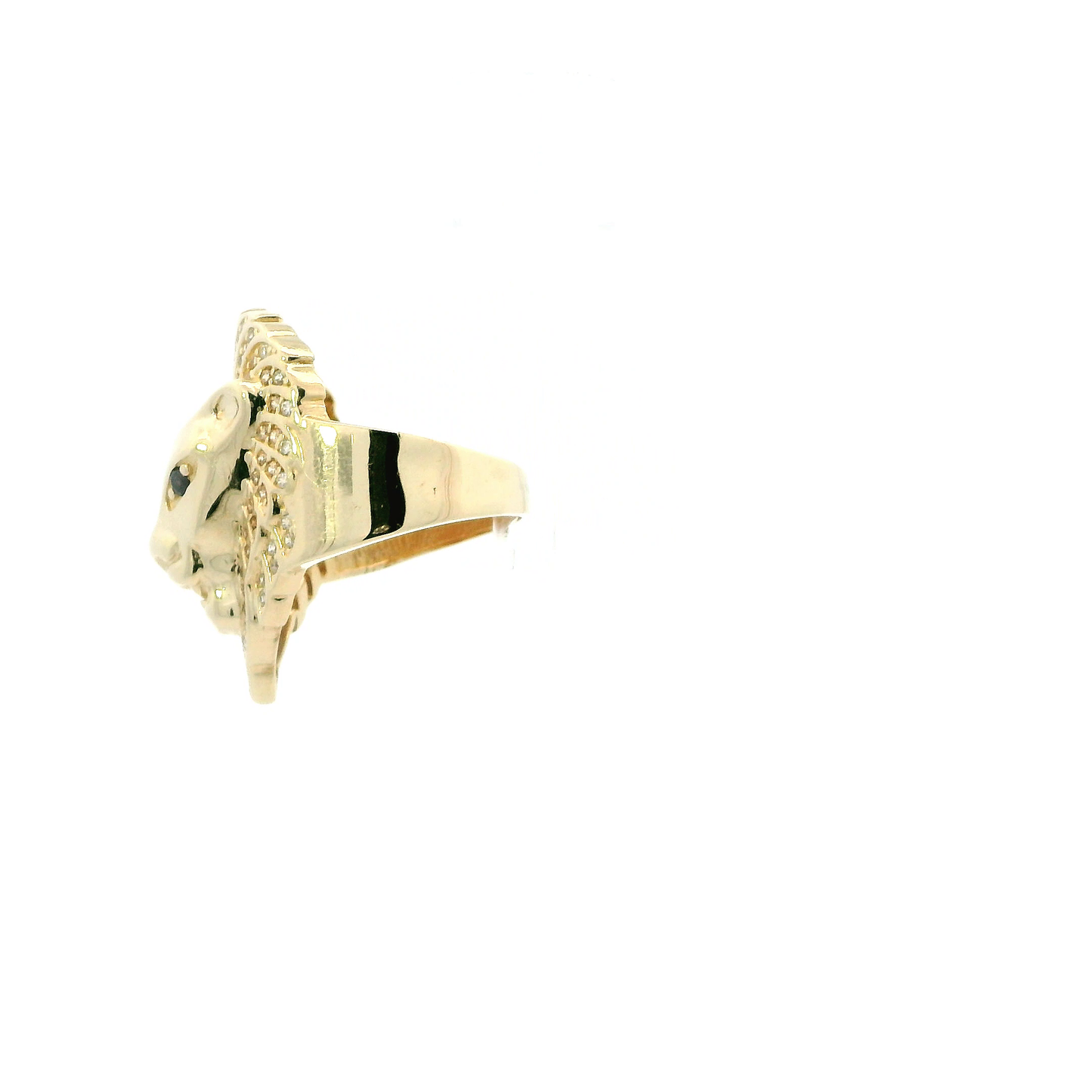 14K Yellow Gold Lion Head Ring