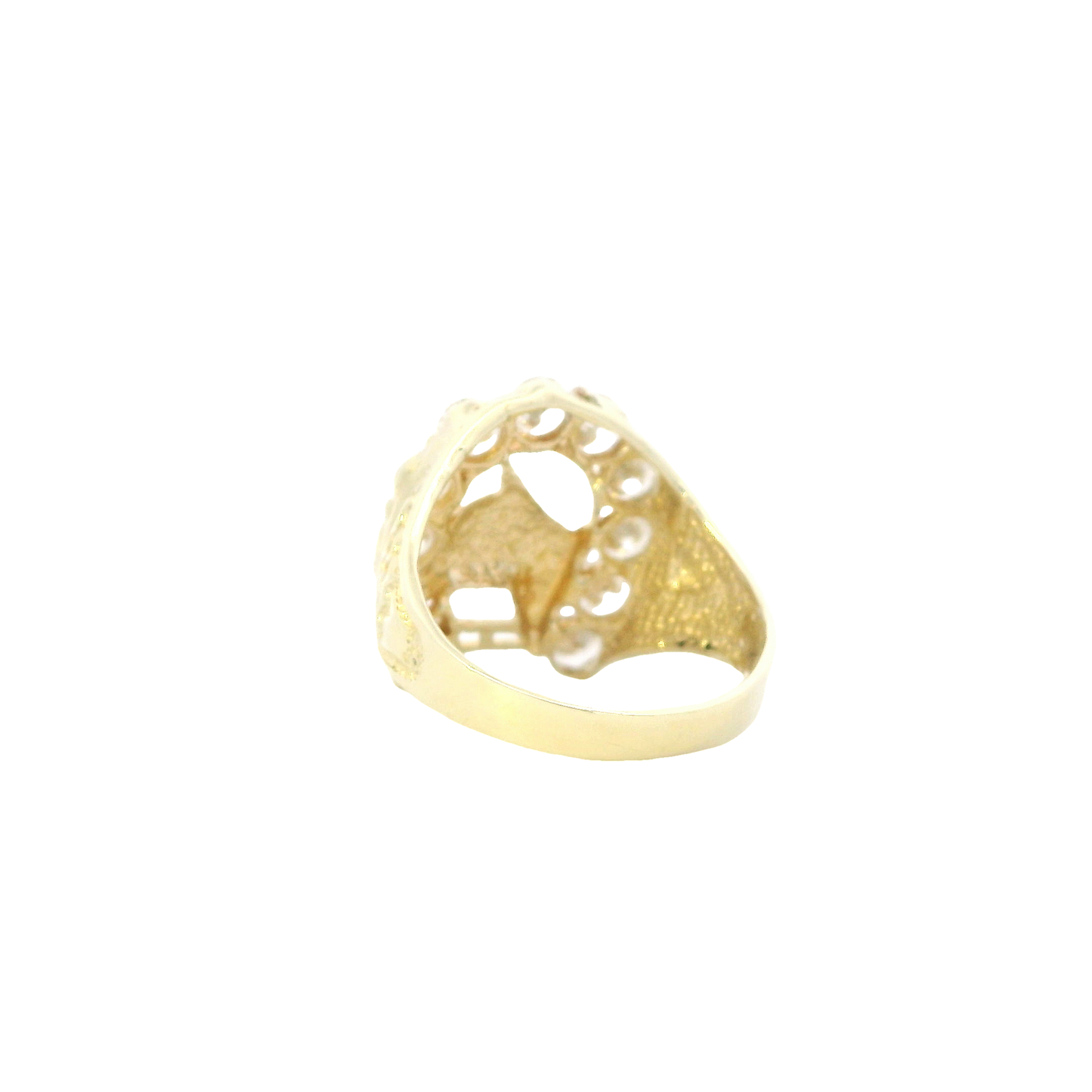 10K Yellow Gold CZ Horsehead Nugget Ring