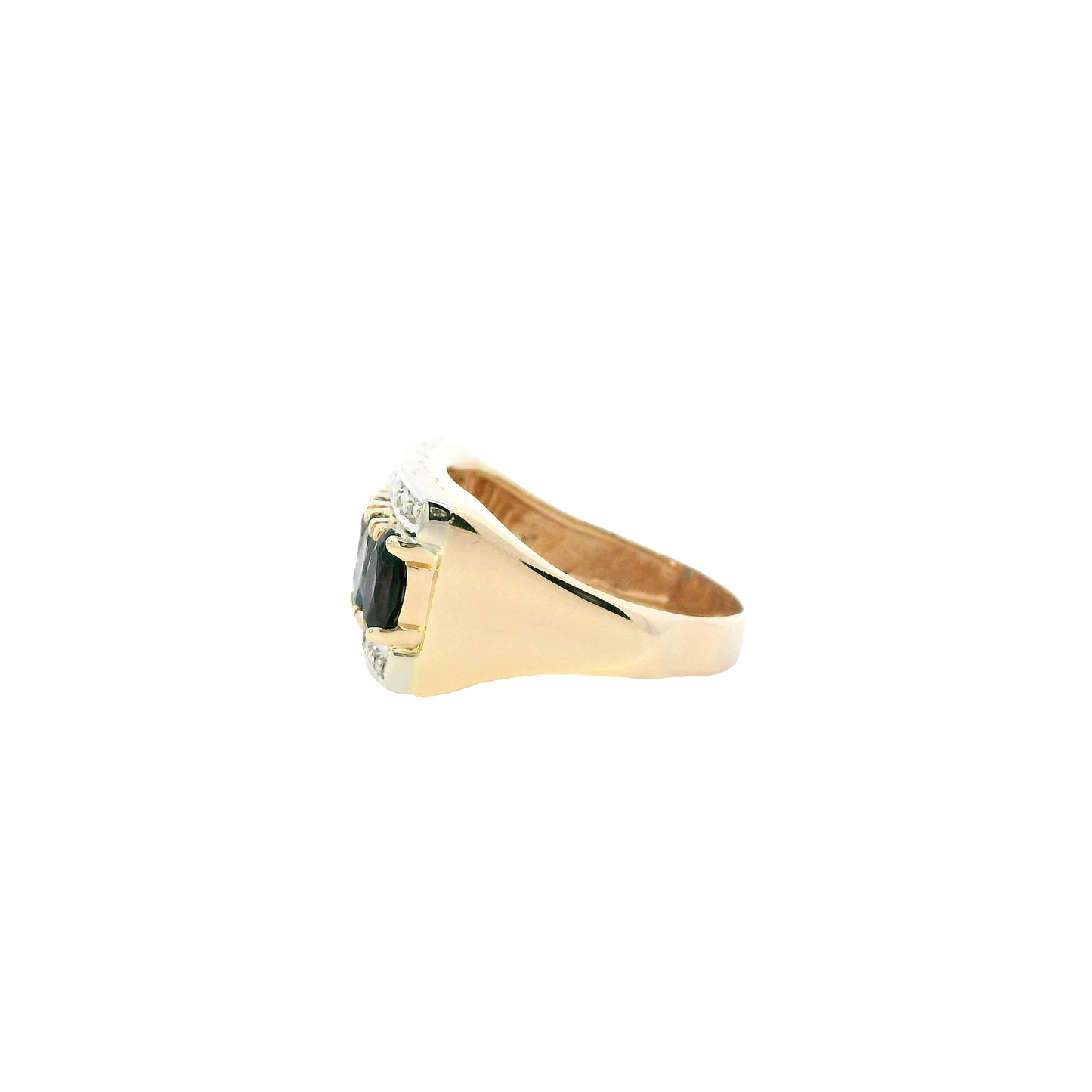 14K Yellow & White Gold Topaz & Diamond Ring - 0.13ct