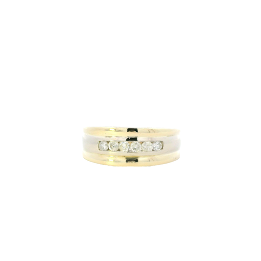 14K Yellow Gold Men's Diamond Ring - 0.35ct