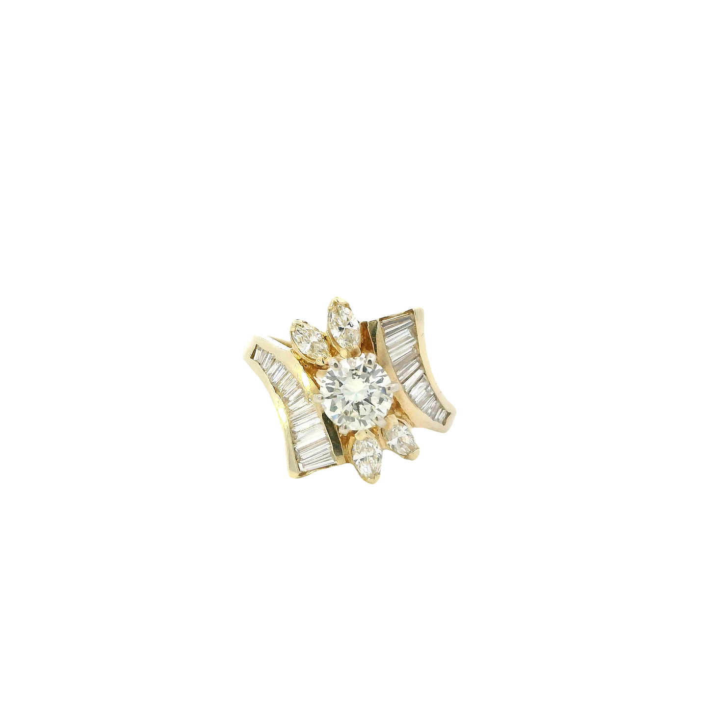 14K Yellow Gold Diamond Ring - 1.2ct