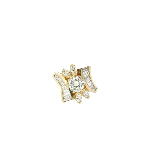 14K Yellow Gold Diamond Ring - 1.2ct