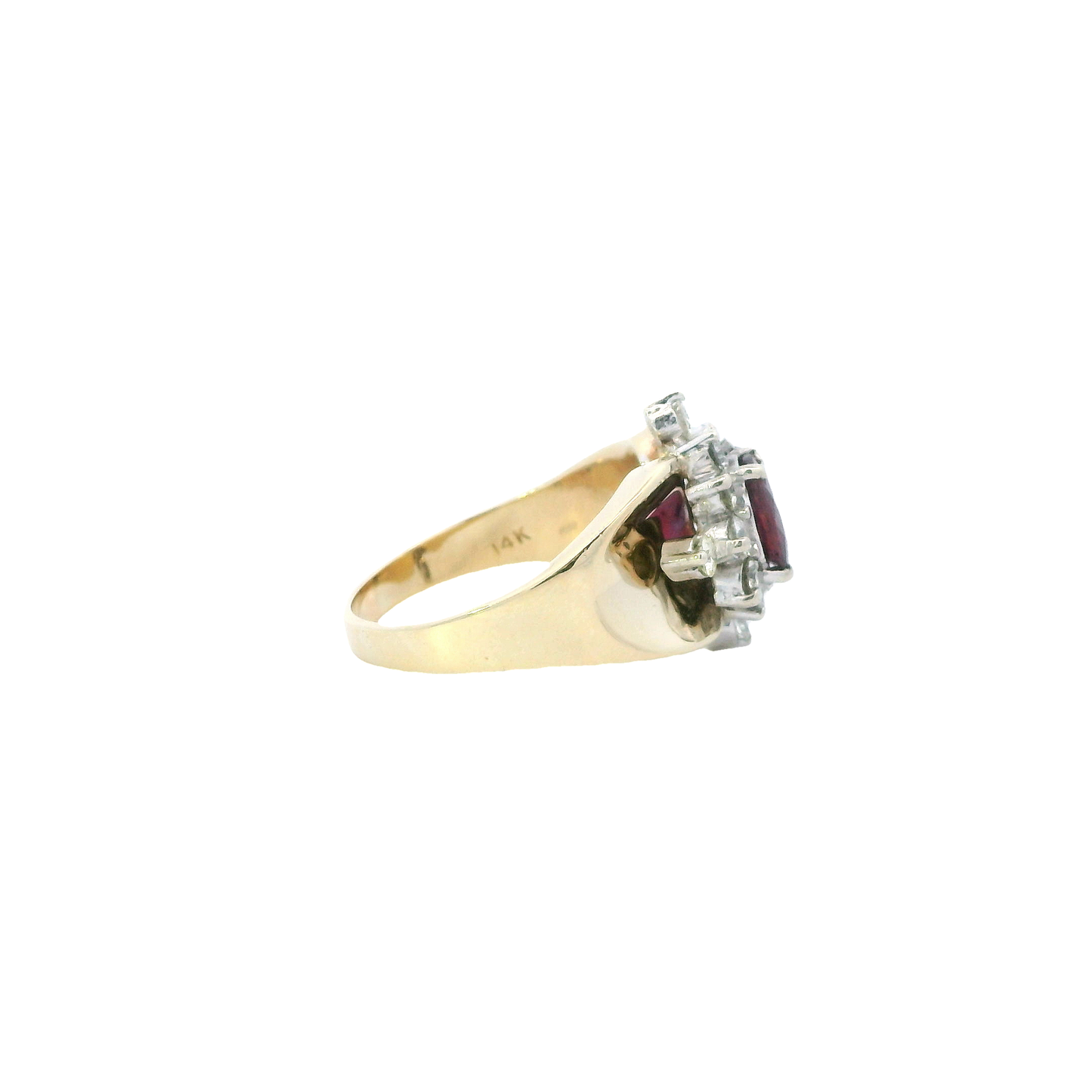 14K Yellow Gold Ruby & Diamond Ring - 0.81ct