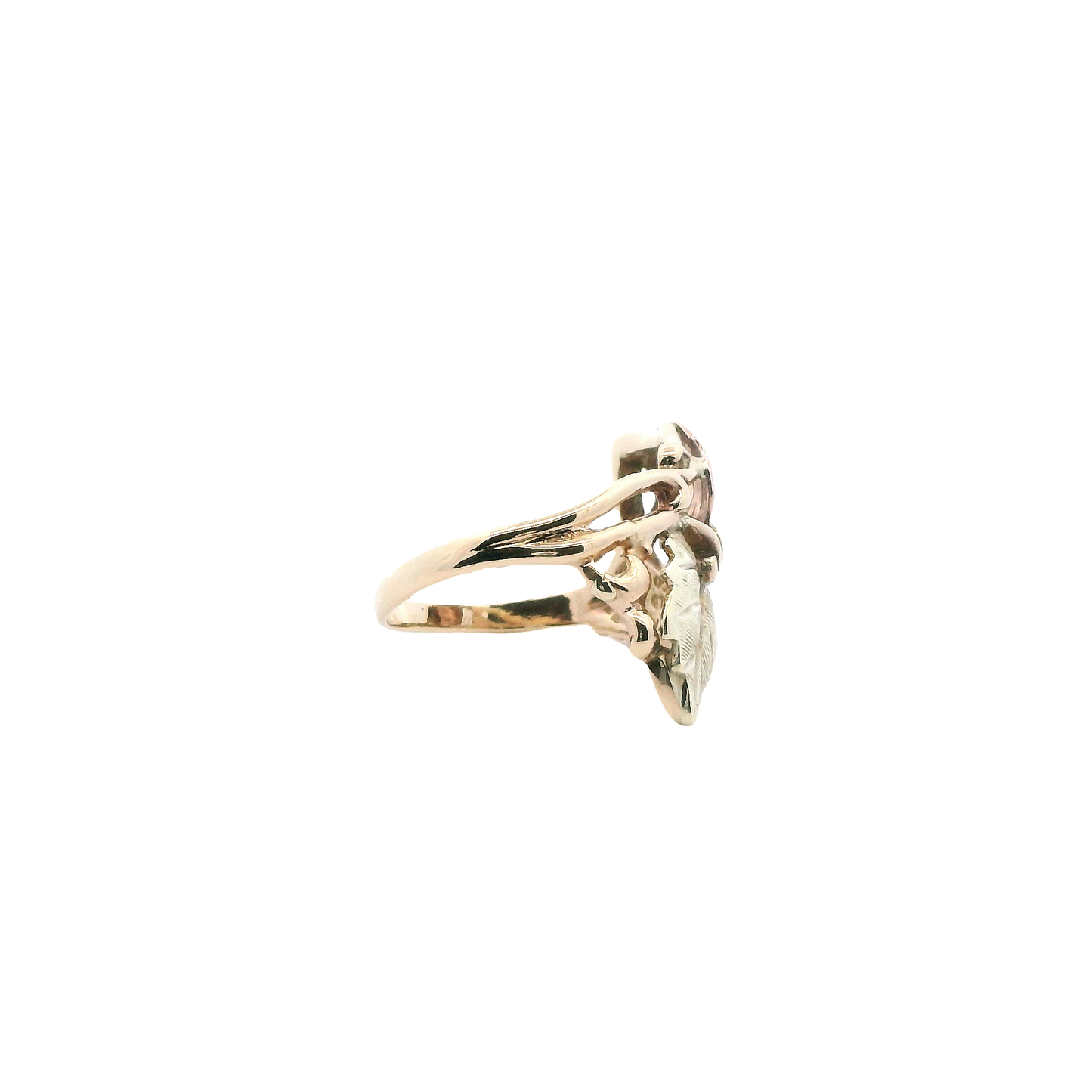10K Yellow & Rose Gold Black Hills Gold Leaves & Grapes Ring