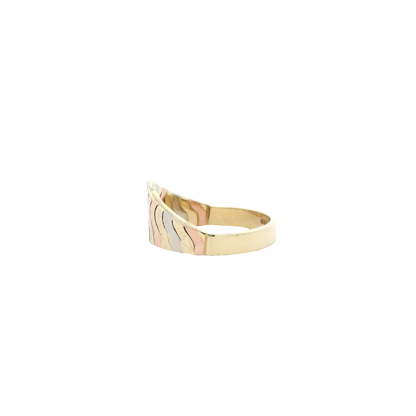 14KTri-Color Gold Signet Design Ring