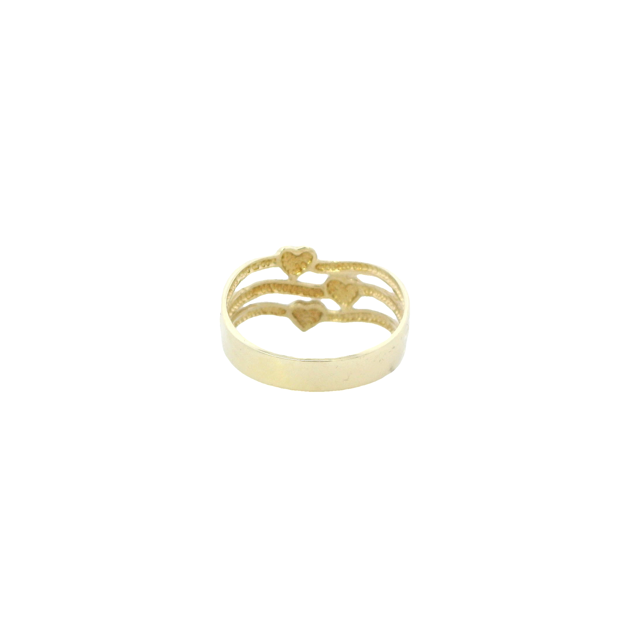 14K Yellow Gold Layered Heart Ring