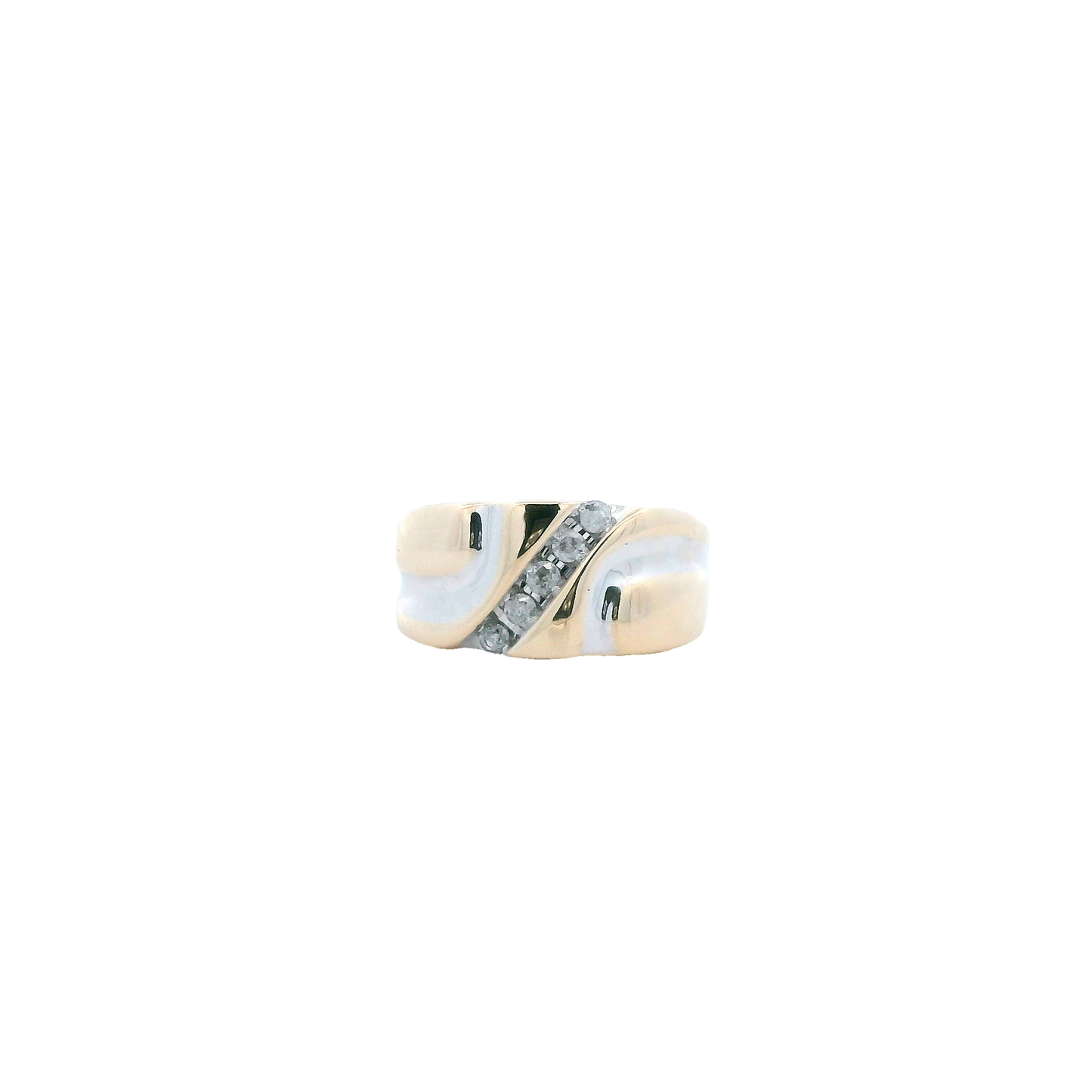 10K Yellow Gold Round Brilliant Cut Ring - 0.30ct