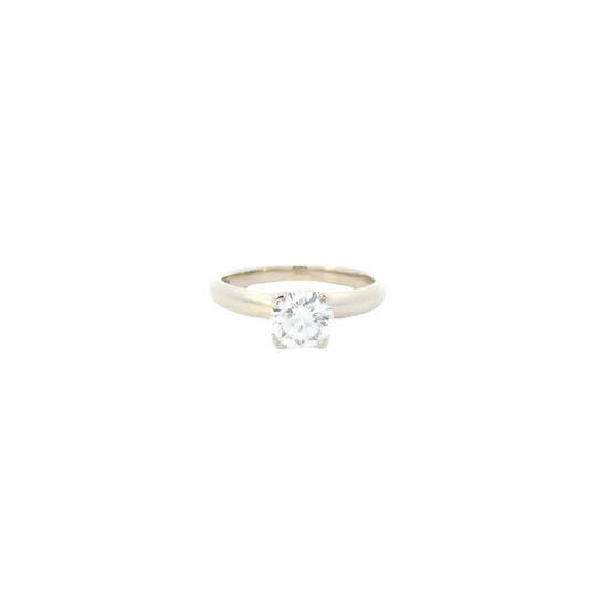 14K White Gold Diamond Solitaire Ring - 1.01ct