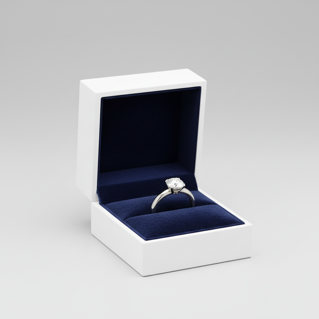 14K White Gold Diamond Solitaire Ring - 1.01ct