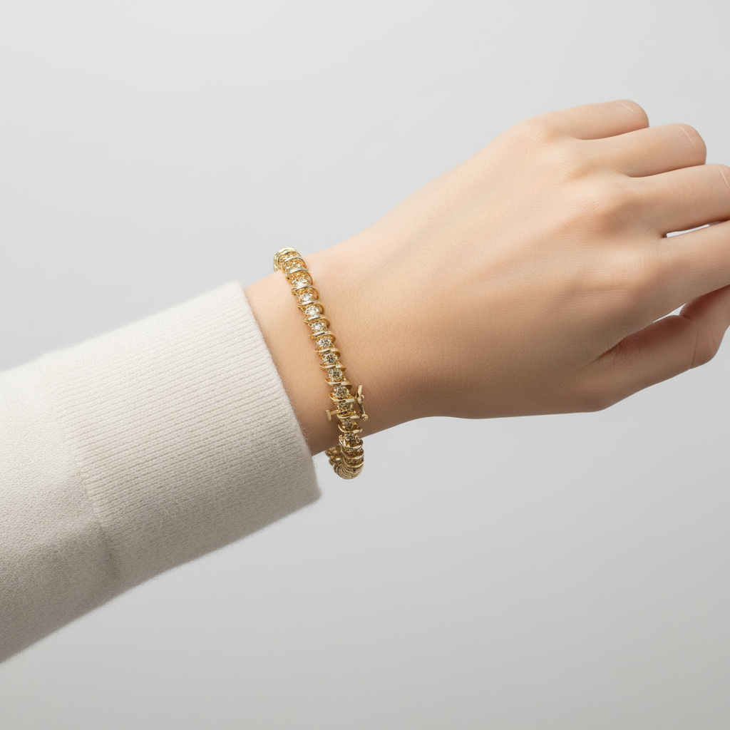 14K Yellow Gold Diamond Tennis Bracelet - 3.60ct