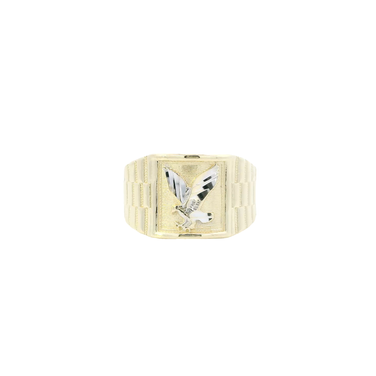 10K Yellow Gold Eagle Rolex Mens Ring