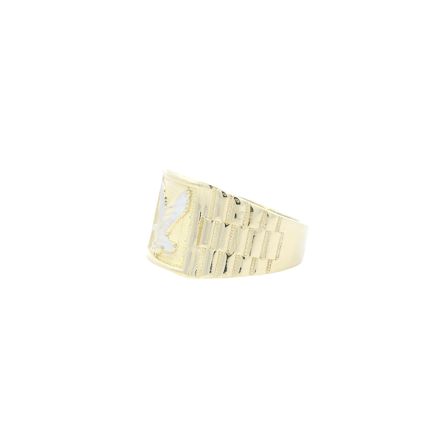10K Yellow Gold Eagle Rolex Mens Ring