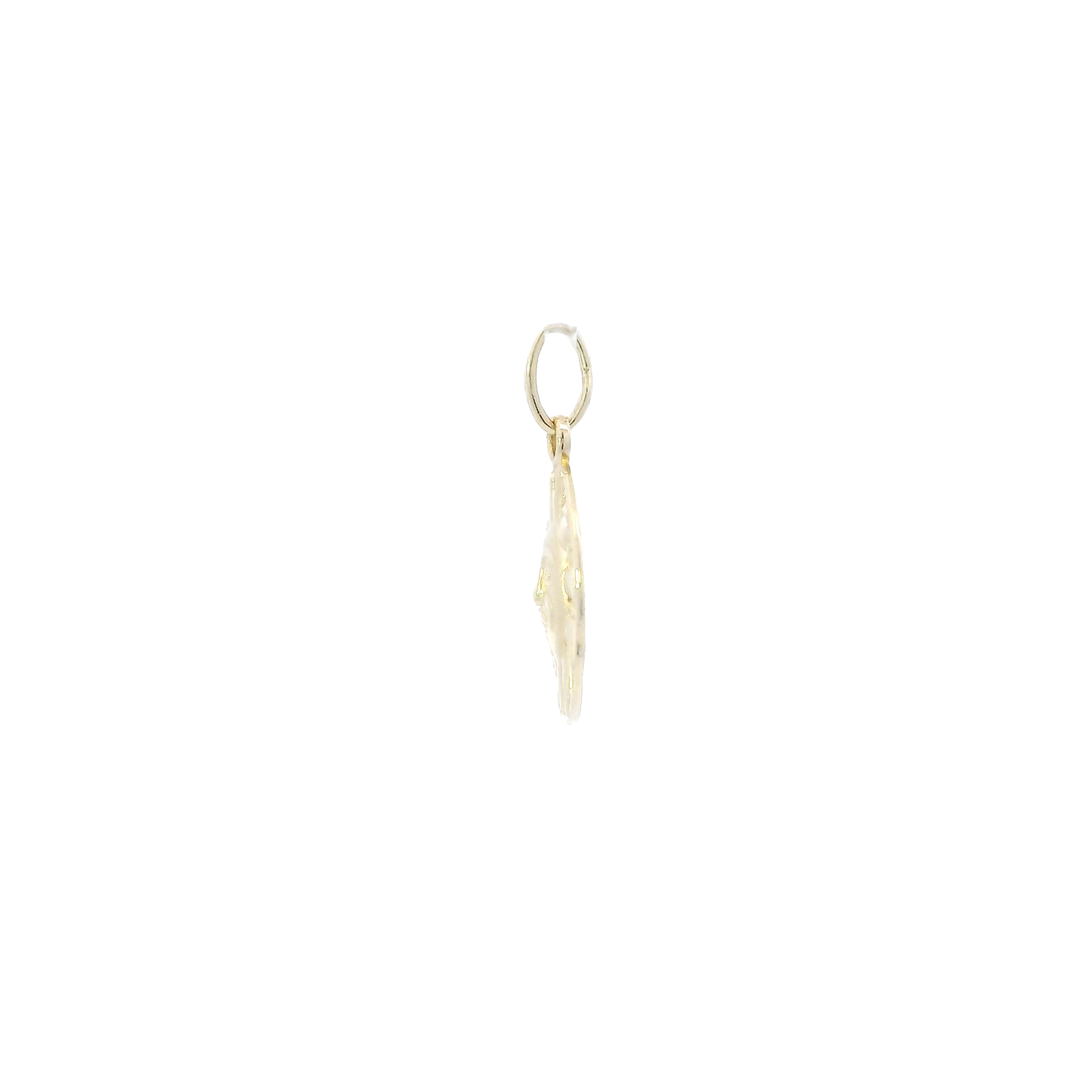 14K Yellow Gold Diamond Cut Round Sun Pendant