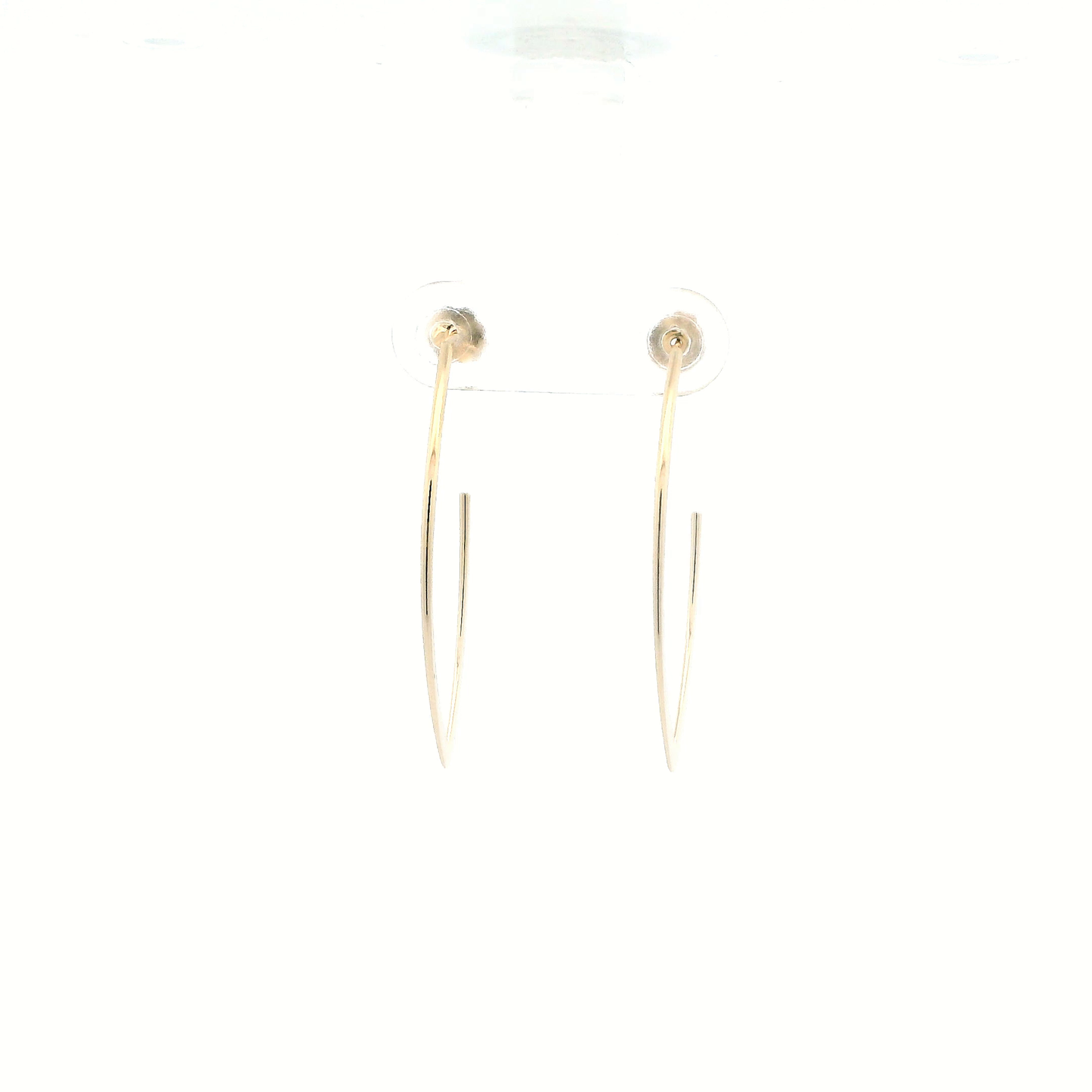14K Yellow Gold Half Oval Hoop Earrings