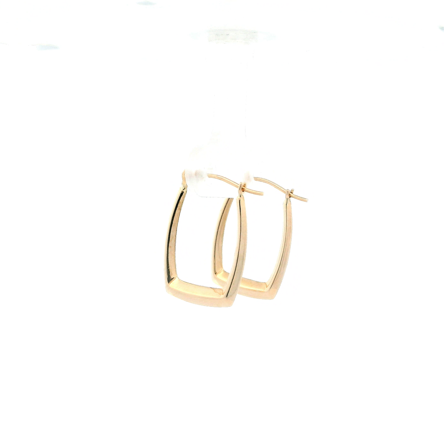 14K Yellow Gold Rectangle Hoop Earring