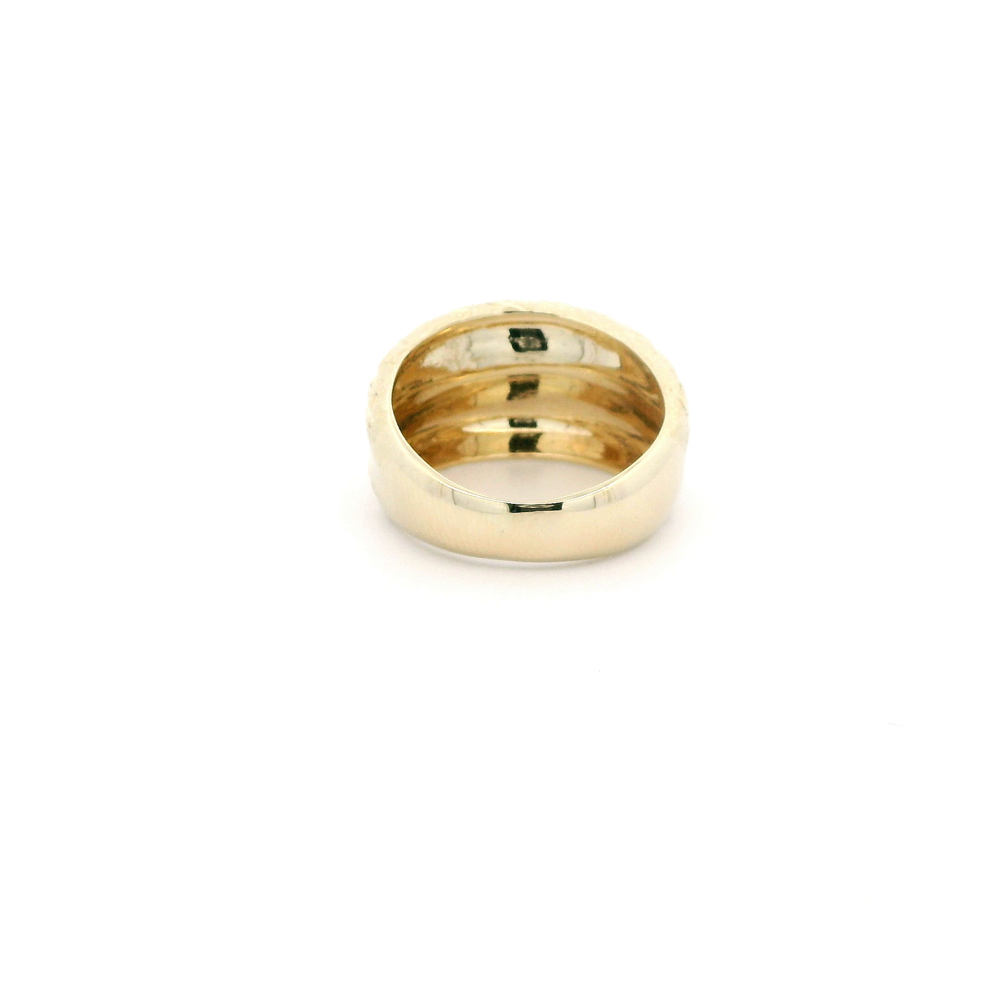 14K Yellow Gold Diamond Cut Textured Band