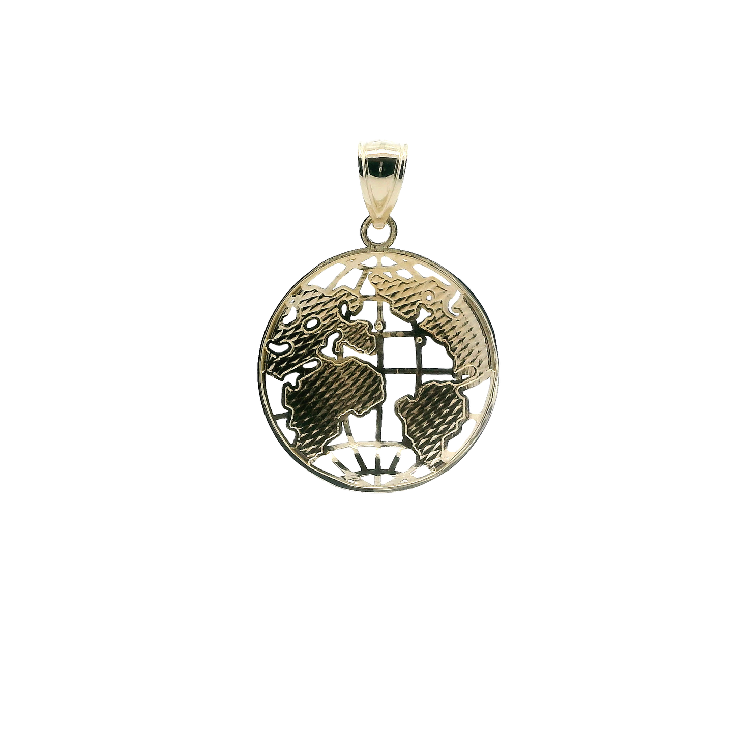 10K Yellow Gold Round Globe Pendant