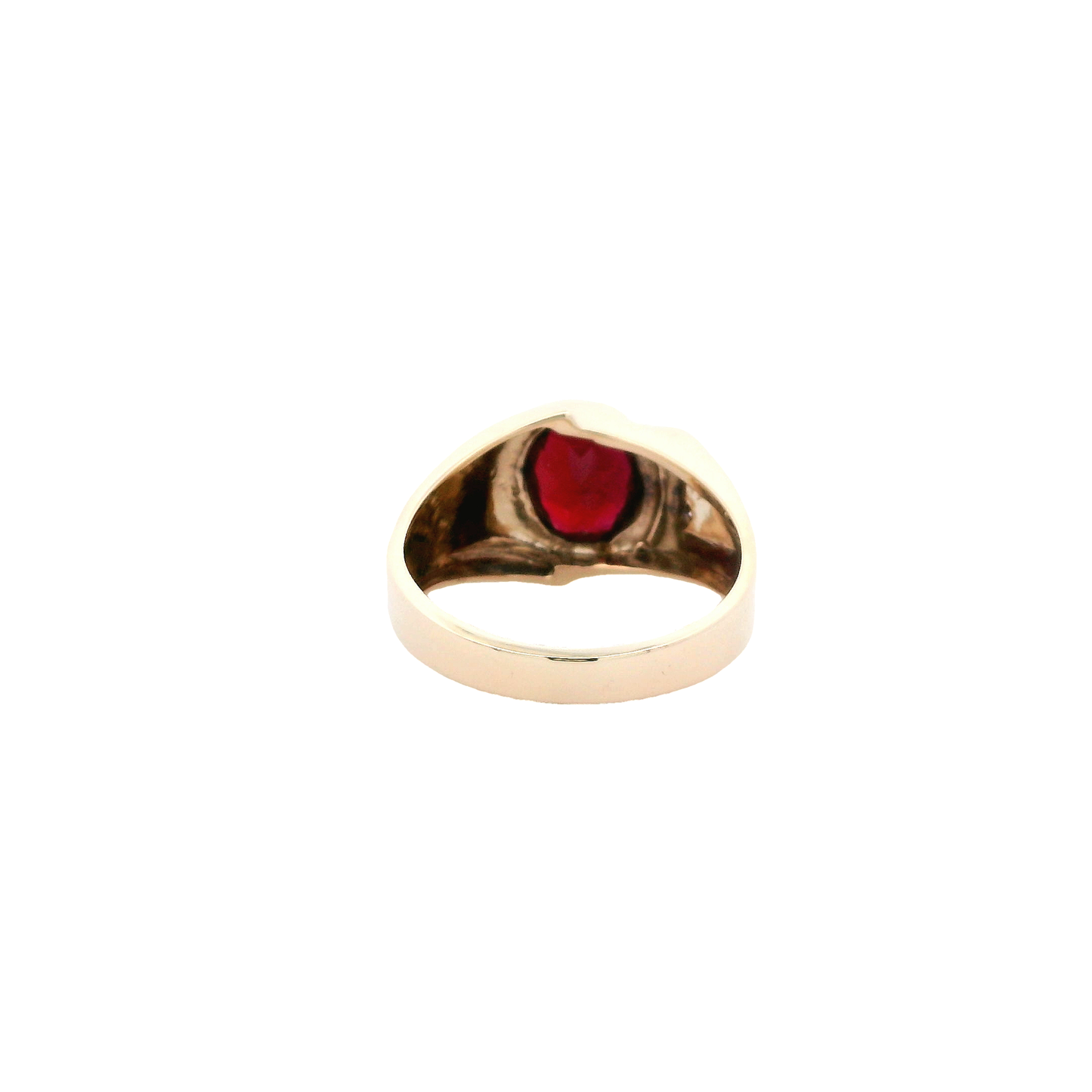 10K Yellow Gold Oval Ruby Ring