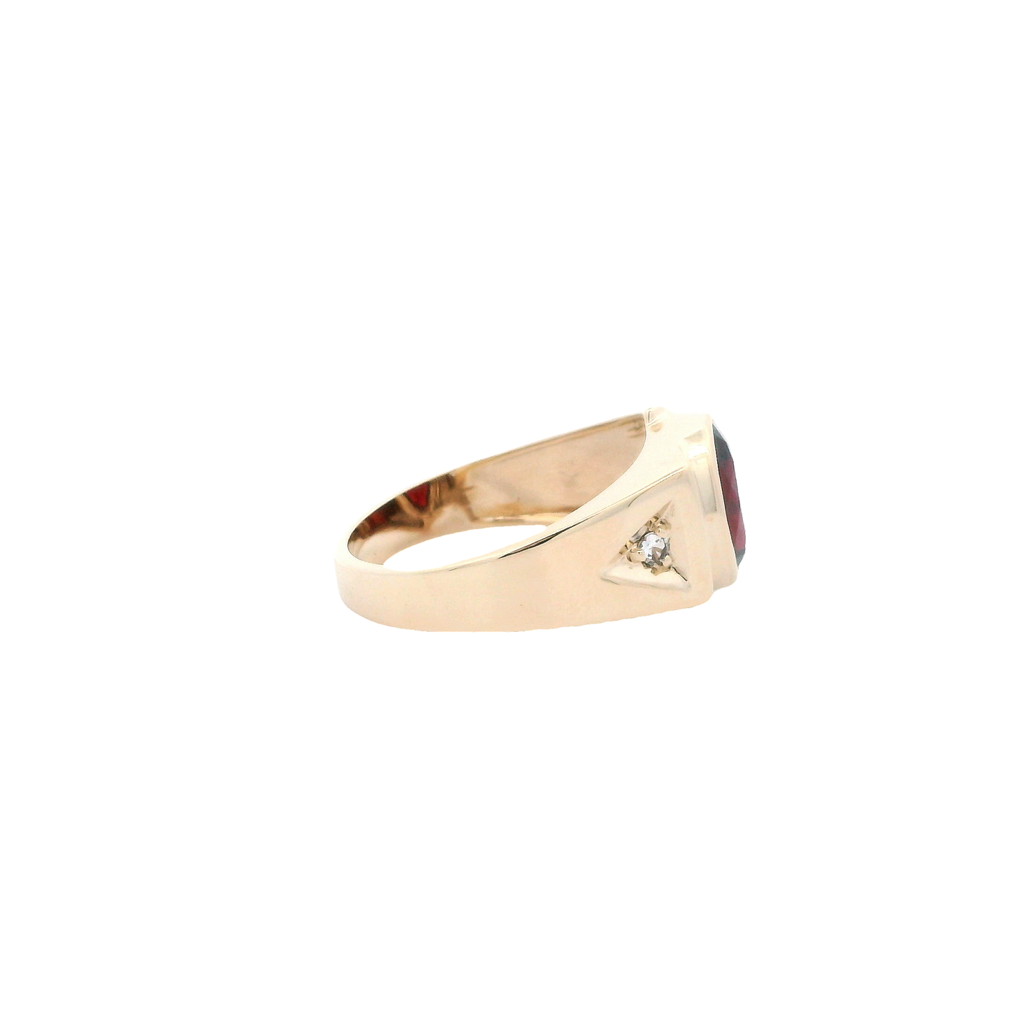 10K Yellow Gold Oval Ruby Ring