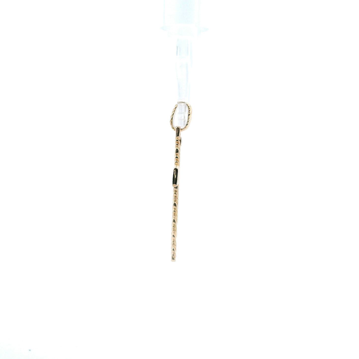 14K Yellow Gold Lined Cross Pendant
