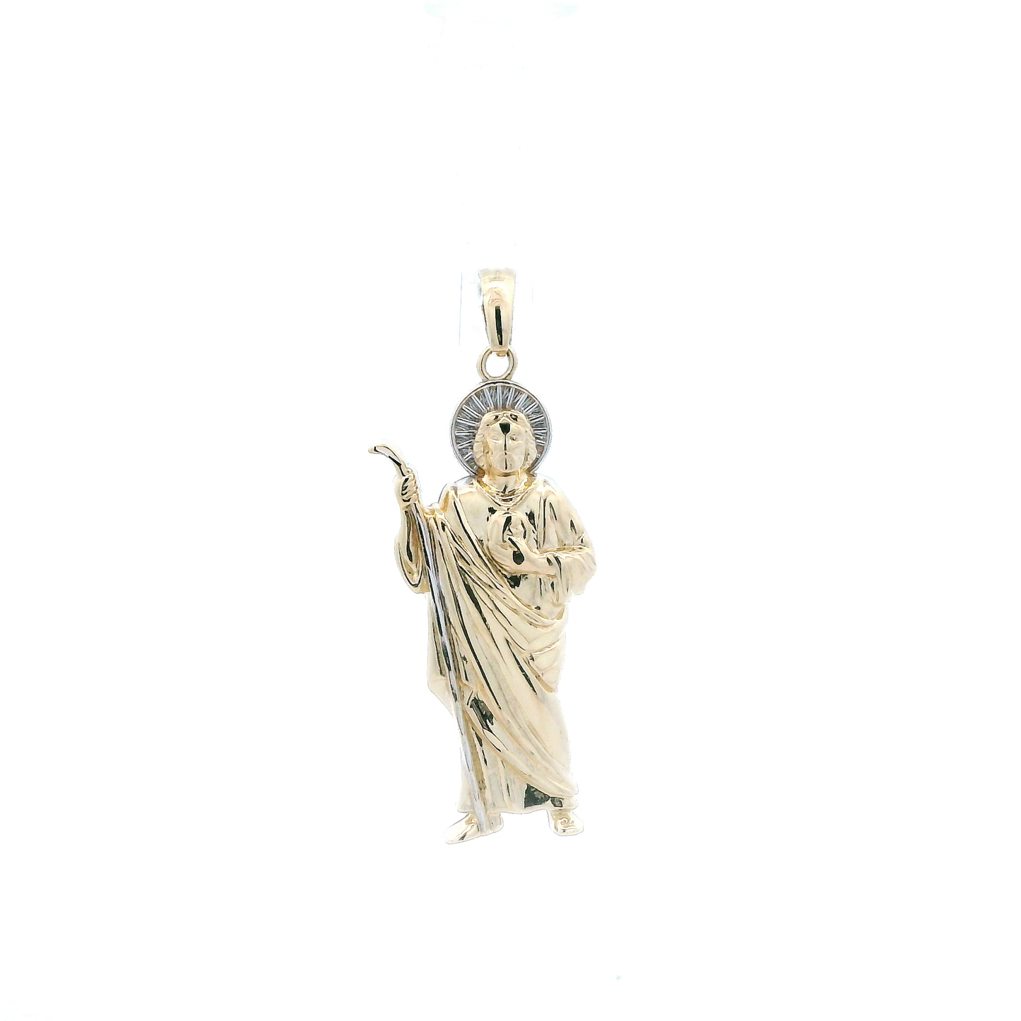 14K Yellow & White Gold Religious Figure Pendant
