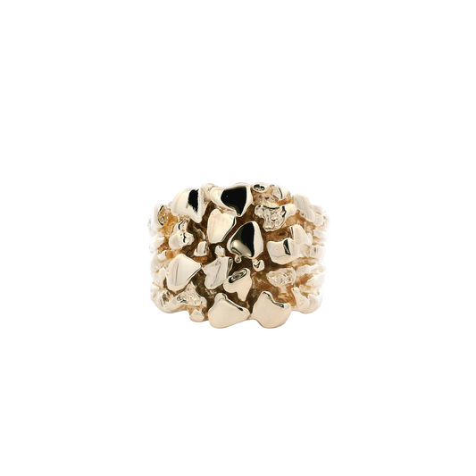 14K Yellow Gold Square Nugget Ring