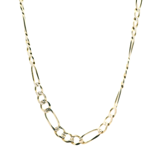 10K Yellow Gold Diamond Cut Figaro 22" Chain