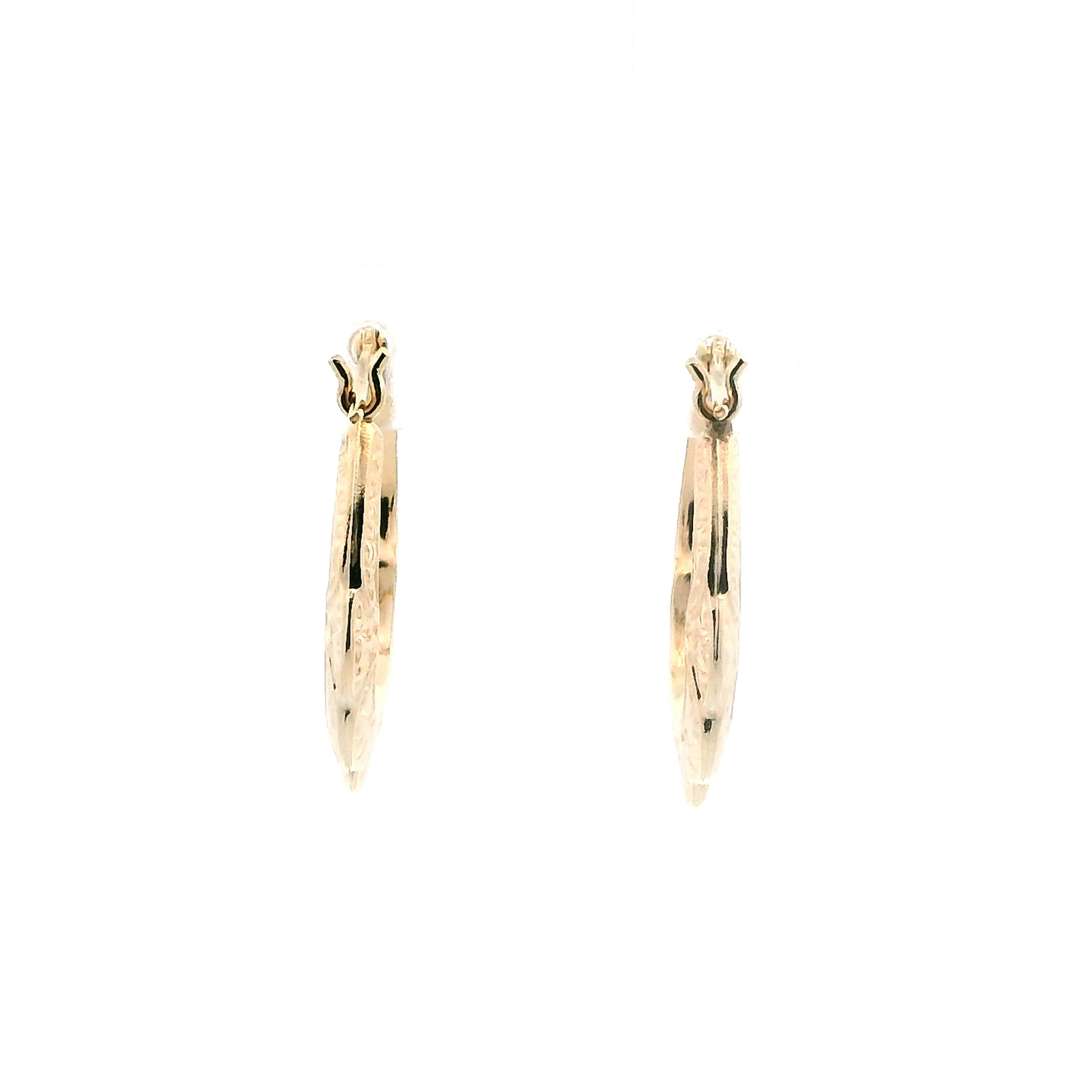 14K Yellow Gold Scalloped Hoop Earrings