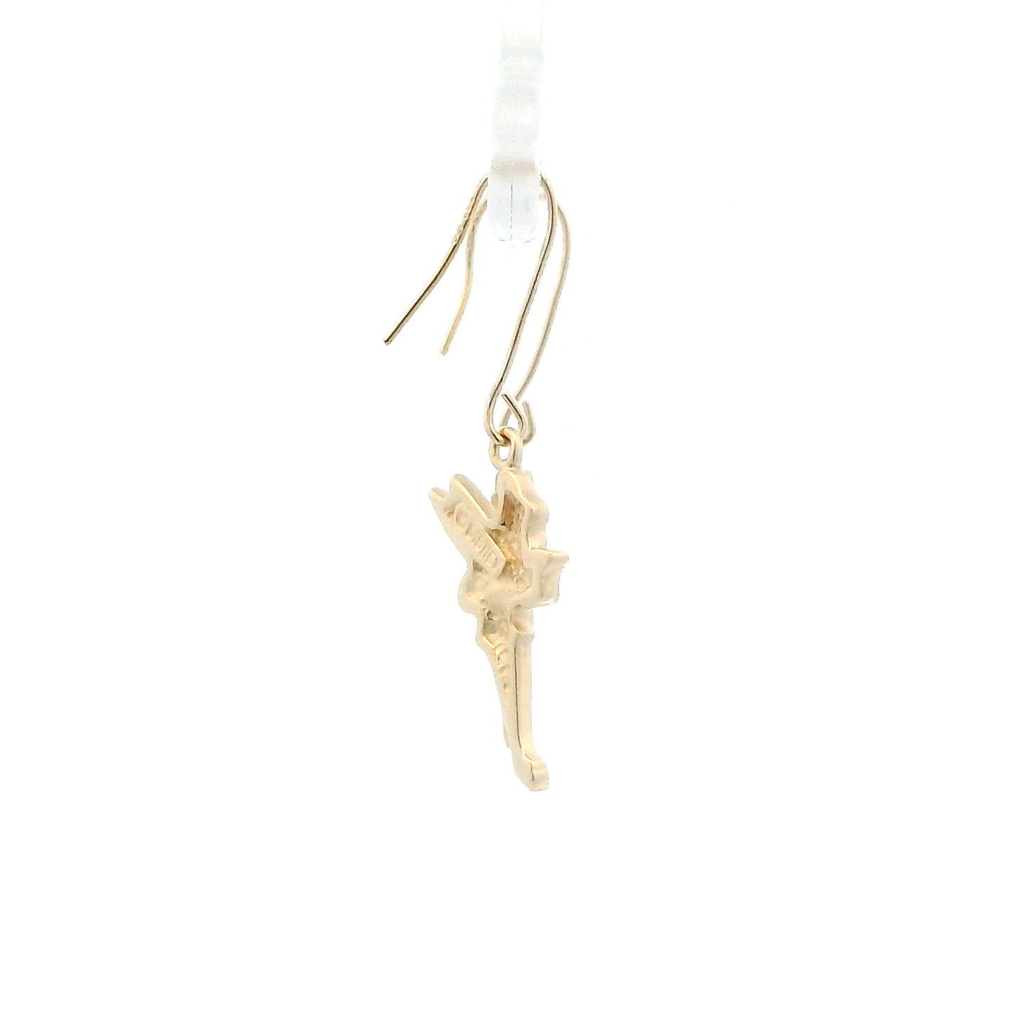 14K Yellow Gold Disney Tinkerbell Design Earrings