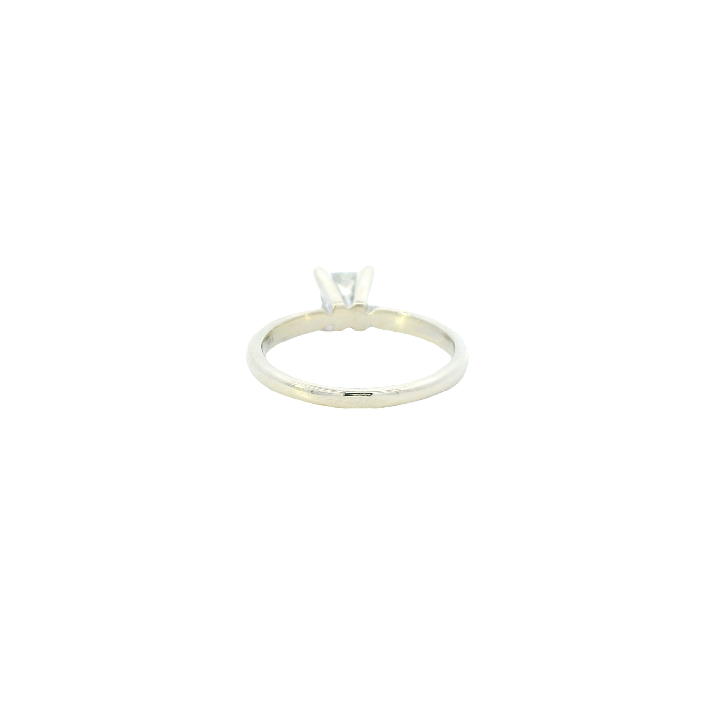 14K White Gold Solitaire Diamond Womens Ring - 0.60ct
