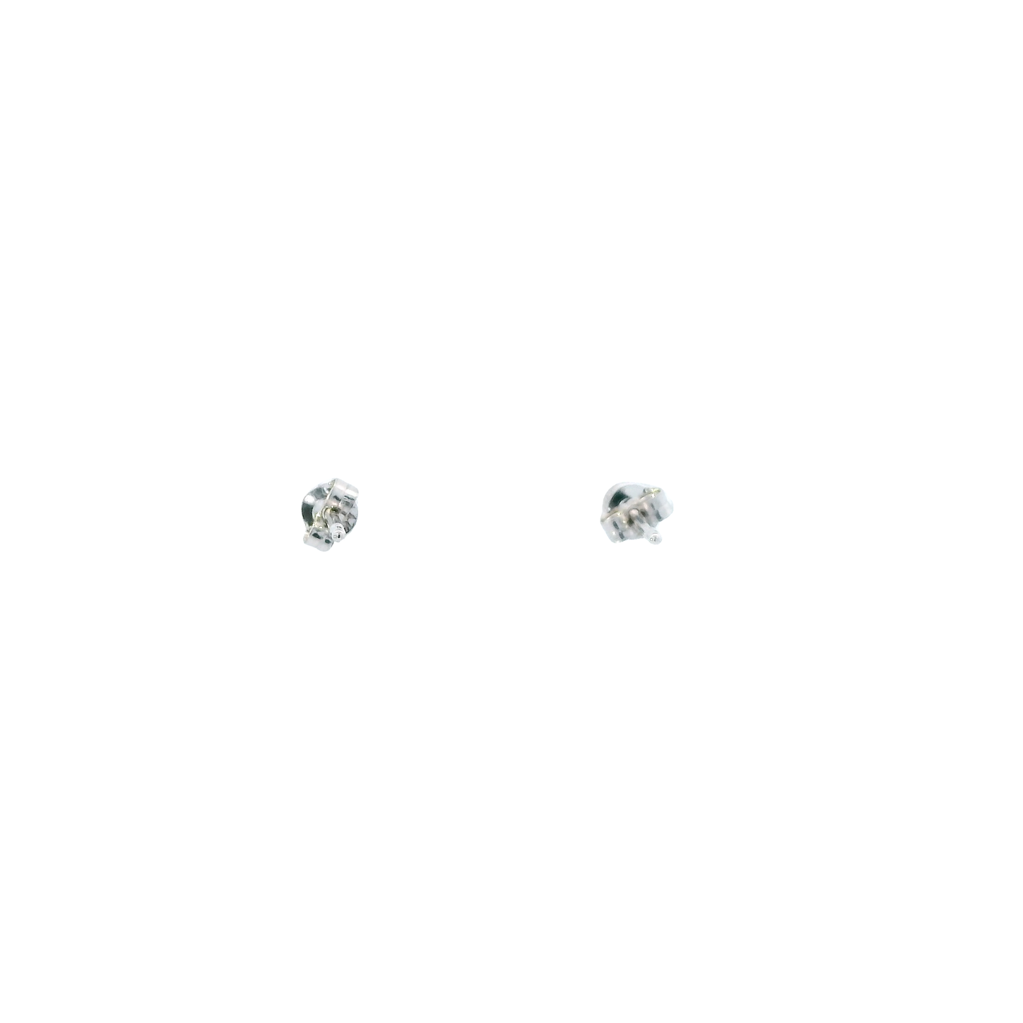 14K White Gold Diamond Old European Stud Earrings