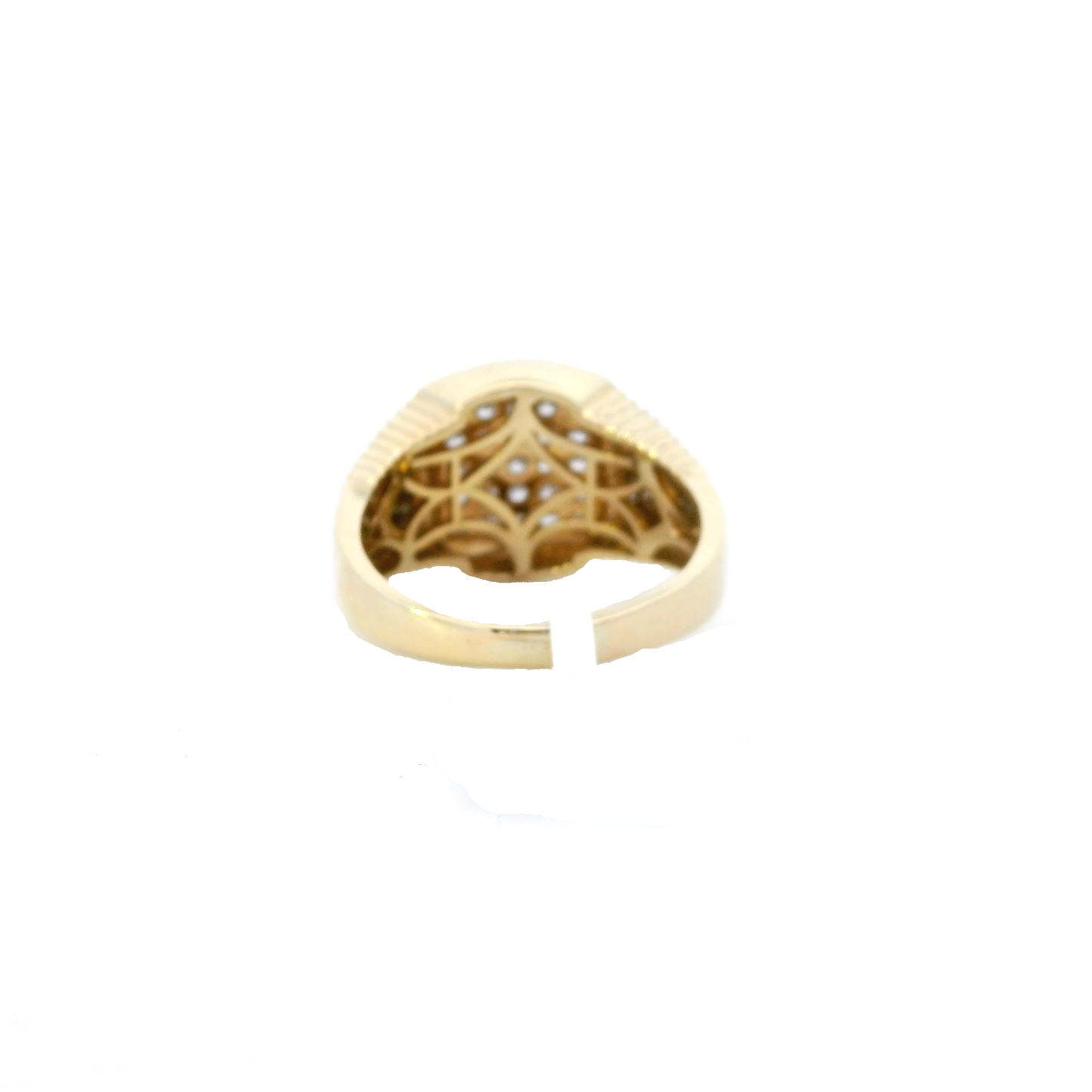 14K Yellow Gold Diamond Mens Ring - 0.99ct