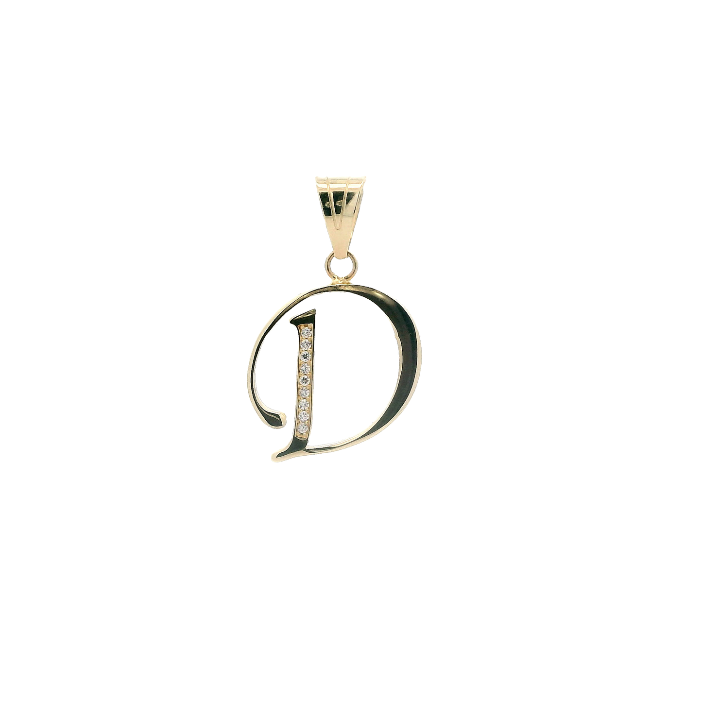 14K Yellow Gold Letter "D" Pendant