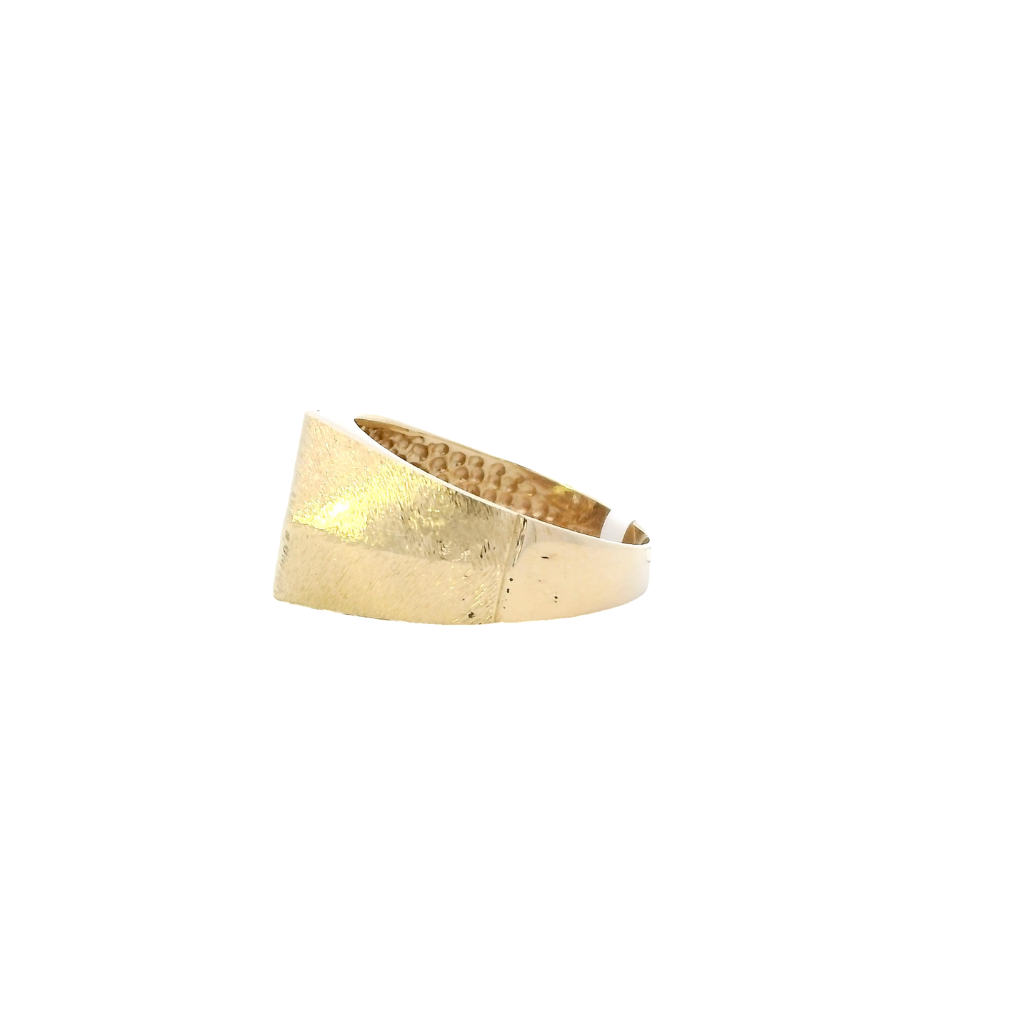 14K Yellow Gold Diamond Mens Hex Ring - 0.23ct