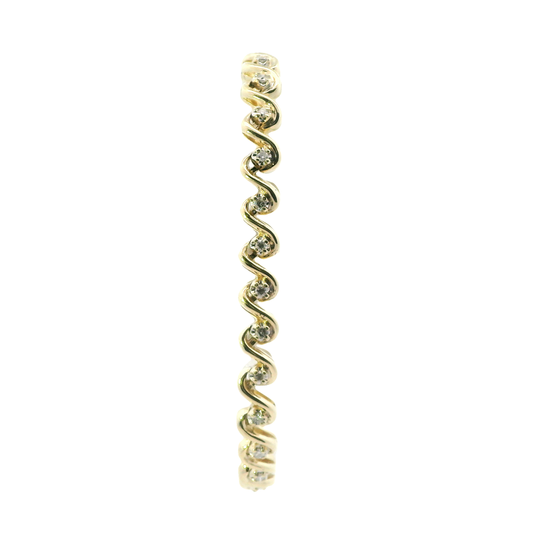 14K Yellow Gold Diamond Tennis Bracelet - 0.84ct