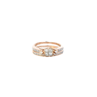 14k Rose Gold Diamond Engagement & Wedding Ring Set - 0.75ct