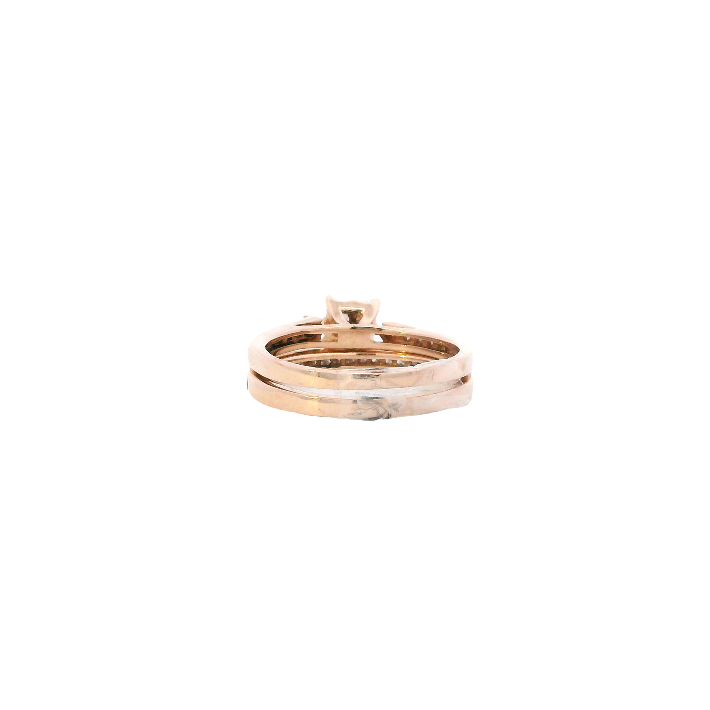 14k Rose Gold Diamond Engagement & Wedding Ring Set - 0.75ct