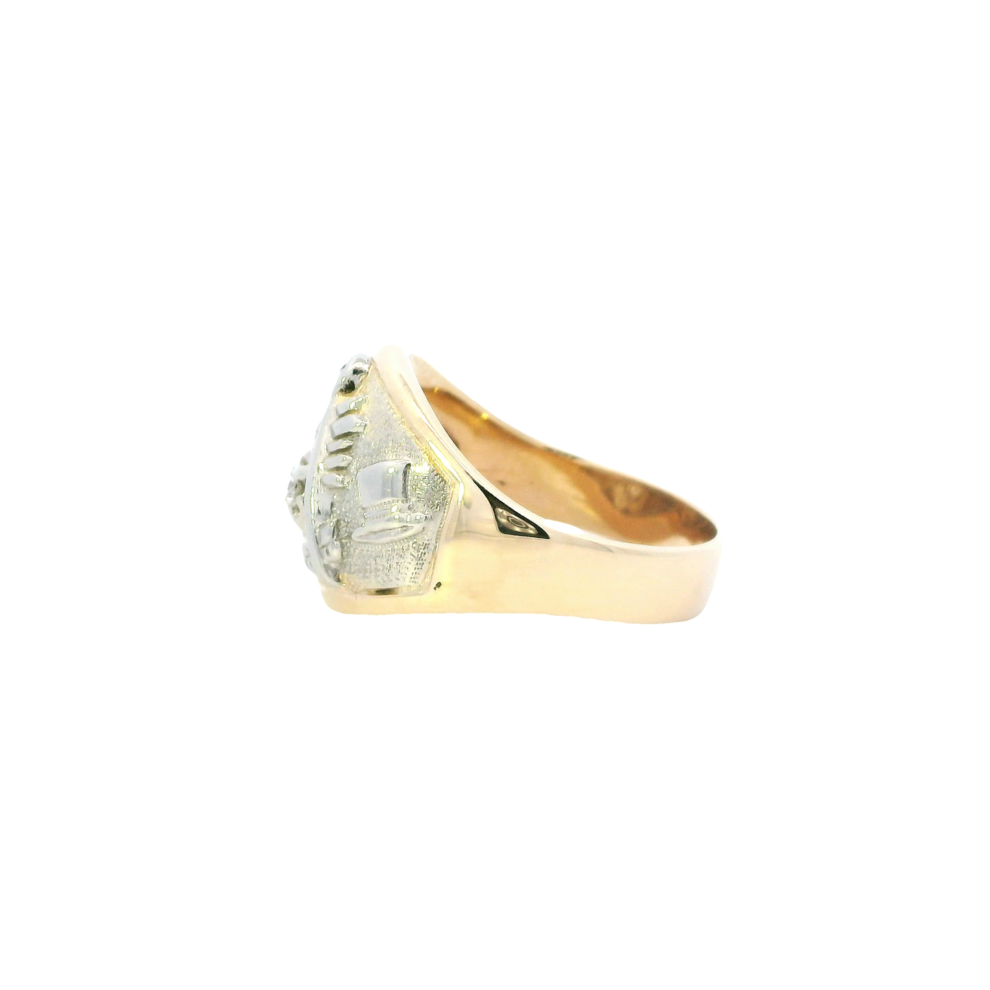10K Yellow & White Gold Diamond Mason Ring - 0.15ct