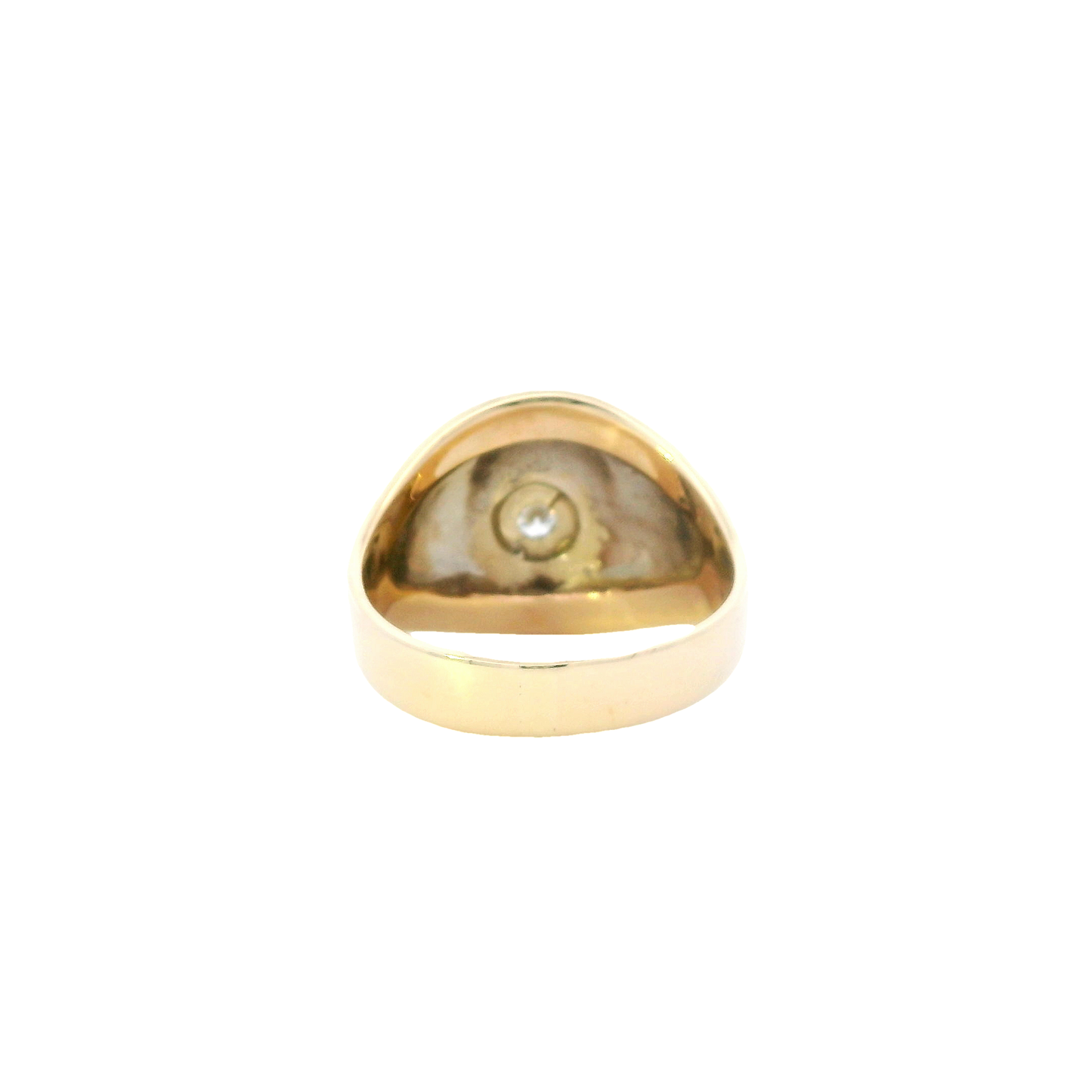 10K Yellow & White Gold Diamond Mason Ring - 0.15ct
