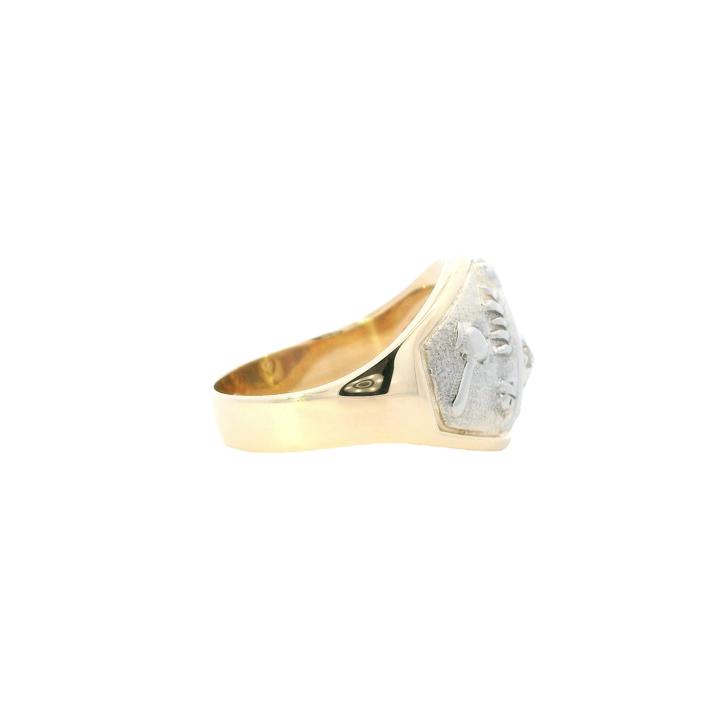 10K Yellow & White Gold Diamond Mason Ring - 0.15ct