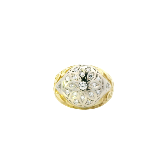 18K Yellow & White Gold Diamond Ring - 0.33ct